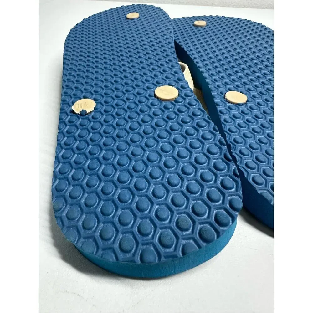 Koa kea  Men Flip Flop Sandals White Synthetic Slip On Size 11.5 Medium